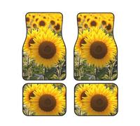 FZGGWYHL Yellow Sunflower Floral printed Car Floor Mats 4-Piece Set Universal Car Floor Mats