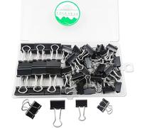 FZGUSYAF 72PCS Binder Clips Black Foldback Clips Metal Bulldog Clips Paper Clamps 15mm, 19mm for Office School Home