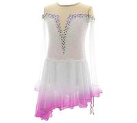 FZHQNZJF A,L, Ice Figure Skating Dresses Long Sleeve Roller Skate Clothing Gradient Girls' Rhythmic Gymnastics Leotards