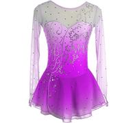 FZHQNZJF A,XL, Figure Ice Skating Dress Long Sleeve Figure Skating Skirt Gradient Rhythmic Gymnastics Dancing Clothing