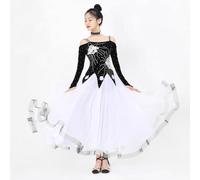 FZHQNZJF Ballroom Competition Dancewear Breathable Waltz Tango Dance Dresses Women's Flamenco Foxtrot Dancing Clothing,C,M