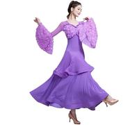 FZHQNZJF Ballroom Dance Dresses for Women Waltz Flamenco Dancing Costume Breathable Salsa Tango Dance Performance Clothing,C,XL