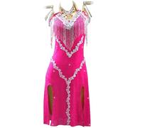 FZHQNZJF Latin Dance Performance Dress Women's Salsa Ballroom Competition Clothes Exquisite Dancing Skirt for Samba Cha Cha,A,XL