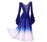 FZHQNZJF Professional Waltz competition Dancewear Ballroom dance dresses with Rhinestones Foxtrot Flamenco Dance Skirt,D,S