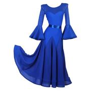 FZHQNZJF Women's Ballroom Dance Competition Dresses Ribbon Waltz Tango Performance Suit Elegant Flamenco Foxtrot Skirts,F,M