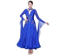 FZHQNZJF Women's Ballroom Dance Dress Great Swing Waltz Flamenco Performance Costume Professional Tango Competition Outfit,E,3XL