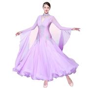 FZHQNZJF Women's Ballroom Dance Dress Great Swing Waltz Flamenco Performance Costume Professional Tango Competition Outfit,C,3XL