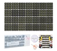 FZIIVQU 1450 Piece Letter Beads Kit, 4x7mm Black Round Acrylic Alphabet Beads, A-Z Heart Pattern & Number Beads, Ideal for Bracelets, Unisex, All Ages