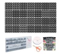 FZIIVQU 1450 Pieces Letter Beads Kit, 4x7 mm Black Acrylic Alphabet Beads Letter Beads for Jewelry Making Number Beads Heart Beads Friendship Bracelet Beads Making, HB28-2