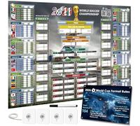 FZIIVQU Updated 2026 World Soccer Cup Schedule Poster With Live Score QR Code, 84,1x59,4CM Wall Chart Large Print for All Ages From Grandparents, Father Holiday Gifts for Home Bar Office