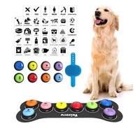 Fzixvow Dog Buttons Talk,8 Pack Dog Communication Buttons,Recordable Talking Training Buttons for Dogs,30 Seconds Voice Dog Speaking Buttons with Dog Bath Brush Set