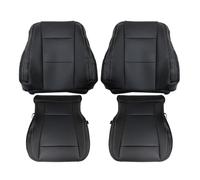 FZJDSD Black Driver & Passenger Side Bottom & Top Microfiber Leather Replacement Seat Covers Compatible with Ford F250 F350 F450 F550 2017 2018 2019 2020 2021 2022