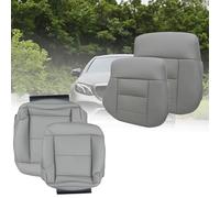 FZJDSD Gray Leather Driver & Passenger Side Bottom & Top Lean Back Seat Cover Compatible with Mercedes Benz E200 E250 E300 E350 2010 2011 2012 2013 2014