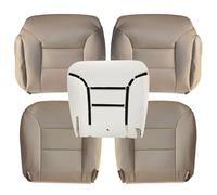 FZJDSD Tan Driver & Passenger Side Bottom and Top Replacement Microfiber Leather Seat Covers and Driver Seat Foam Cushion Compatible with Chevy Silverado Tahoe Suburban GMC Yukon Sierra 1995-1999