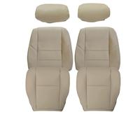 FZJDSD Tan Microfiber Leather Front Bottom & Top Lean Back Seat Cover & Headrest Cover Replacement Compatible with Toyota Tundra 2000-2004 Toyota Sequoia 2000-2007