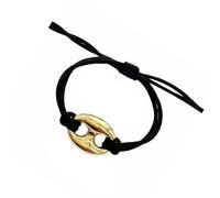 FZJWIKO Unique Swine Snout Pattern, Wristlet, Black | Handcrafted Swine Snout Pattern, Textured Cord, Strong Alloy Charm, Stretchable Rope, Casual Wear Daily