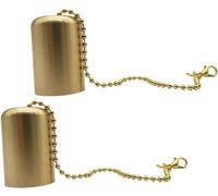 FZKun 2pcs Brass Candle Extinguisher - Tiki Torch Wick Flame Snuffer with Chain Golden Small Candle Fire Stopper Multi-use Snuffer Covers