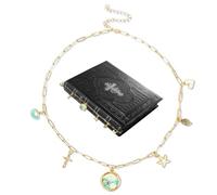 FZKun Bible Charms Chain - DIY Bible Charm Bookmark Jewelry (Blue)