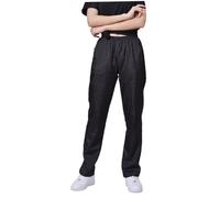 FZKun Dog Grooming Pants - Waterproof Hair Resistant Quick Dry Black Work Trousers Soft Elastic Waist Long Pant for Pet Groomers Dogs Clipping Bathing Salon Shop Hospital