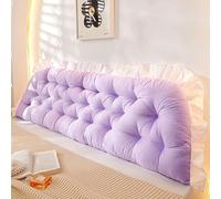 FZKun Large Bolster Headboard Pillow with Fixing Ties - Positioning Support Bed Rest Long Reading Pillow with Removable Cover Backrest Cushion for Bed Couch Sofa Daybed Dorm Adult (50 * 150cm,Purple)