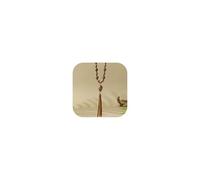 FZKun Long Wooden Bead Necklace with Tassel Pendant Women Boho Jewelry | Handmade Ethnic Style, Vintage Retro Accessory, Sweater Chain, Amber Color, Chunky Bead, Holiday Outfit, Gift for Her