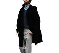 FZKun Men's Long Toggle Duffle Coat Wool Blend Hooded Toggle Duffle Coats Warm Work Windbreaker Jacket (XL,26)