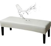 FZKun PU Leather Dining Bench Cover, Stretch Waterproof Upholstered Bench Slipcover Rectangle Stain Resistant Spill Proof Bench Seat Protector Cover for Bedroom Kitchen (150 * 40 * 30cm,#2)