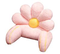 Reading Bed Rest Pillow with Arm Support - Cute Flower Shaped Faux Fur Backrest Support Reading Pillow for Sitting Up In Bed for Lounging Watching TV Gaming Washable Cover (50 * 40cm,Pink)