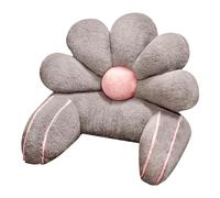 Reading Bed Rest Pillow with Arm Support - Cute Flower Shaped Faux Fur Backrest Support Reading Pillow for Sitting Up In Bed for Lounging Watching TV Gaming Washable Cover (50 * 40cm,Grey)