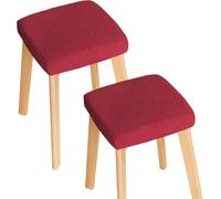 FZKun Stool Covers Rectangle Set of 1/2/4 - Stretch Washable Jacquard Chair Covers Elastic Sofa Seat Slipcovers Modern Square Bar Stool Covers for Home Office Dining Table Barstool (2pcs,#7)