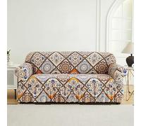 FZKun Stretch Sofa Covers with Skirt - Modern Floral Pattern Elastic Bottom Couch Cover Non-Slip Fabric Sofa Armchair Slipcovers Dust-Proof Furniture Protector for 1-4 Seat Dog Pet (S(90-140CM),#10)