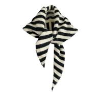FZKun Stripe Knitted Triangle Scarf for Women - Y2k Soft Warm Wool Blend Headscarf Shawl Cozy Neck Warmer Shoulder Wrap for Fall Winter Accessories Streetwear Daily Wear (Black)