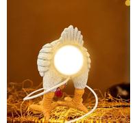 FZkuozougedd Funny Chicken Table Lamp, 3D LED Egg Night Light, Novelty Resin Chicken Decorative Light with USB, Funny Hen Egg Table Lamp Decoration for Home Bedroom Living Room Birthday Festival Gift