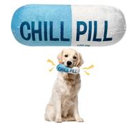 FZkuozougedd Funny Dog Squeak Toy - Interactive Chill Pill Dog Teething Toys Squeaky Pet Birthday Indoor Bite Kick Plush Cat Play Soft Squeaker Supplie Puppies Small Present Cats Pet Lovers Gift #Blue