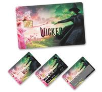 FZkuozougedd Pink & Green Witch Credit Card Skin - 4Pcs Bad Witch Good Witch Elphaba Glinda Credit Card Sticker Musicals Character Sticker Protecting Removable Card Skin Stickers for Debit Bank Card A