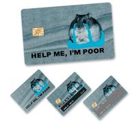 FZkuozougedd Self-Adhesive Credit Card Skin - 4Pcs Cute Sad Crying Hamster Credit Card Sticker 4-in-1 Funny Hamster Debit Sticker Protecting Removable Waterproof Skin Bank Birthday Meme Gifts Reward