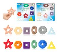 FZkuozougedd Silicone Worry Stone Fidget Toys - 12Pcs Textured Sensory Stones Anxiety Relief Fidget Toy Gift for Adult Kids Early Education Teacher Autism ADHD Calming Classroom Prize Student Reward