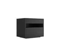 FZL02068LM Bedside Cabinet Original Wood Color Solid Wood Nightstand Bedroom Furniture Bedroom Furniture Vintage Living Room Storage Sideboards Bedside Table(Black,Small)