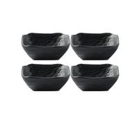 FZL02068LM Dip Bowls 4-piece Household Condiment Dish Soy Sauce Dish Fashion Simple Dipping Bowl Snack Appetizer Dish Snacks Snack Plate Dipping Bowls(Black)