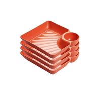 FZL02068LM Dip Bowls 4pcs Dumpling Dish Dip Dish, Fried Chicken Plate Home Dishes Sauce Plate Dipping Bowls(Orange)