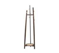 FZL02068LM Hat stand Solid Wood Creative Floor-standing Clothes Hanger Coat Rack Bedside Entrance Does Not Occupy The New Chinese Style Free Standing Hall Tree(Dark Walnut)