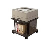 FZL02068LM Printer Stand Double Floor Printer Shelf Under The Office Desk Storage Copy Multifunctional Mobile Stand Office Organization(Black)