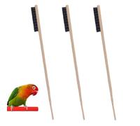 FZLANQ 3 PCS Bird Cage Brush - Durable Wooden Long Handle Pet Cleaning Tool for Small Animal Cages - Pet Cage Accessories