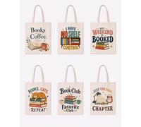 FZMEHL 1 Pack Cat Book Tote Bag for Women, Canvas Zipper Shoulder Bag | Books Cats Repeat Double-Sided Print, 15.75 x 13.78 in Reusable Tote for Book Lovers, Cat Lovers and Daily Use