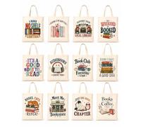 FZMEHL 1 Pack Cat Book Tote Bag for Women, Canvas Zipper Shoulder Bag | Books Cats Repeat Double-Sided Print, 15.75 x 13.78 in Reusable Tote for Book Lovers, Cat Lovers and Daily Use