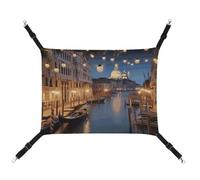 FZMTLDS Beautiful Venice at Night Cat Hammock Breathable Pet Cage Hammock Reversible Pet Hanging Bed Soft Cat Bed for Indoors and Outdoors Resting Sleepy Pads for Small Animals