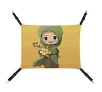 FZMTLDS Cartoon Muslim Girl Cat Hammock Breathable Pet Cage Hammock Reversible Pet Hanging Bed Soft Cat Bed for Indoors and Outdoors Resting Sleepy Pads for Small Animals