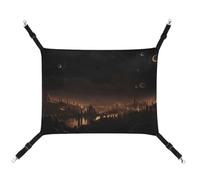 FZMTLDS City in The Dark Cat Hammock Breathable Pet Cage Hammock Reversible Pet Hanging Bed Soft Cat Bed for Indoors and Outdoors Resting Sleepy Pads for Small Animals