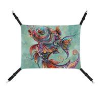 FZMTLDS Curled Up Fish Cat Hammock Breathable Pet Cage Hammock Reversible Pet Hanging Bed Soft Cat Bed for Indoors and Outdoors Resting Sleepy Pads for Small Animals
