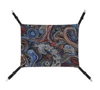 FZMTLDS Folk Art Patterns Cat Hammock Breathable Pet Cage Hammock Reversible Pet Hanging Bed Soft Cat Bed for Indoors and Outdoors Resting Sleepy Pads for Small Animals